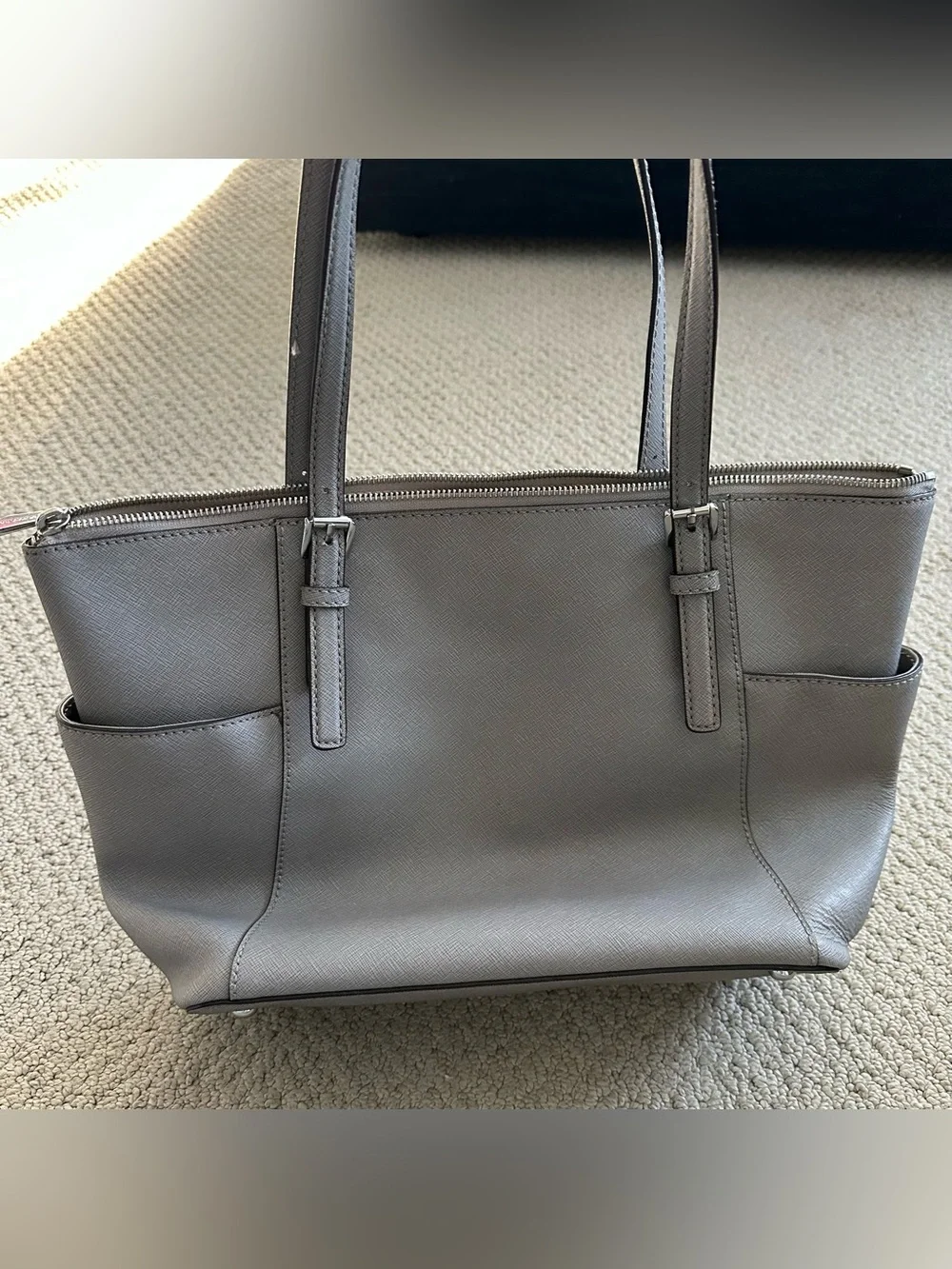 Michael Kors Gray/taupe Tote Bag with Exterior Pockets